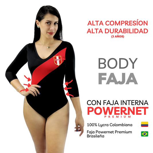 BODY PERU 3/4 NEGRO FAJA REDUCTOR