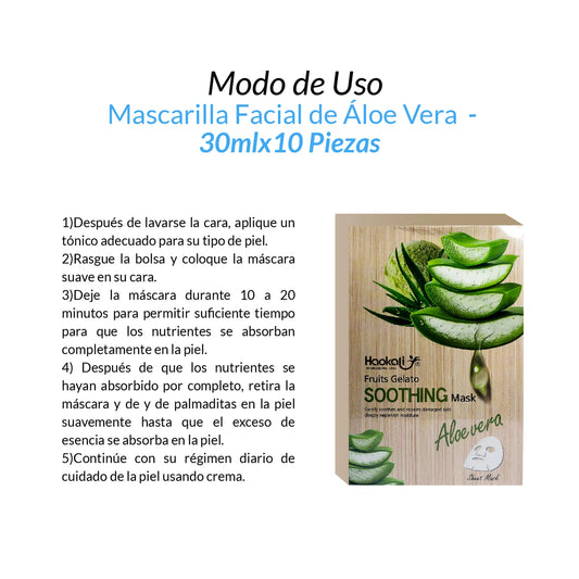 Mascarilla Calmante de Aloe Vera 30mlx10