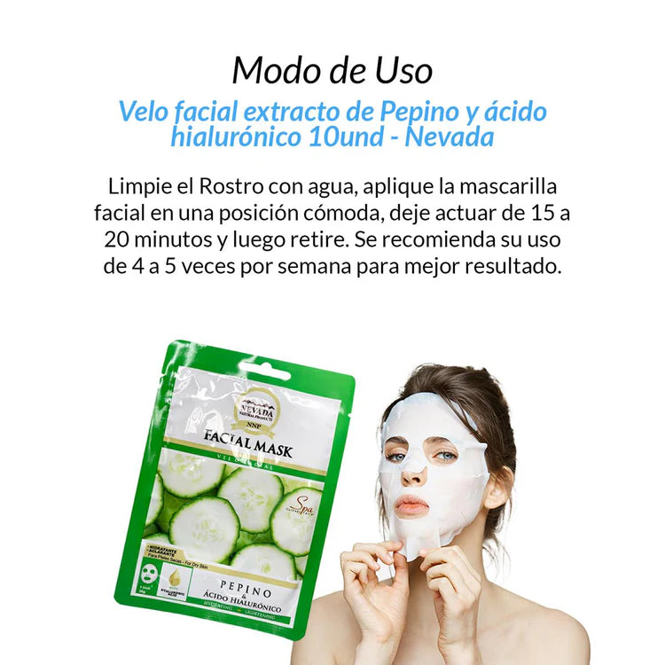 facial extracto de pepino y ácido hialu