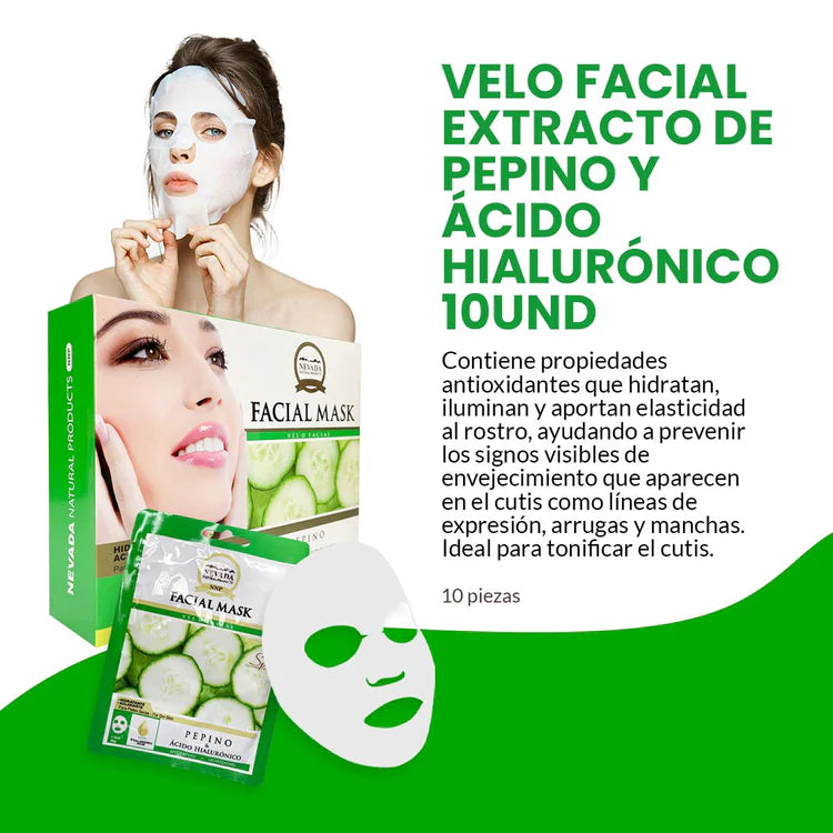 facial extracto de pepino y ácido hialu