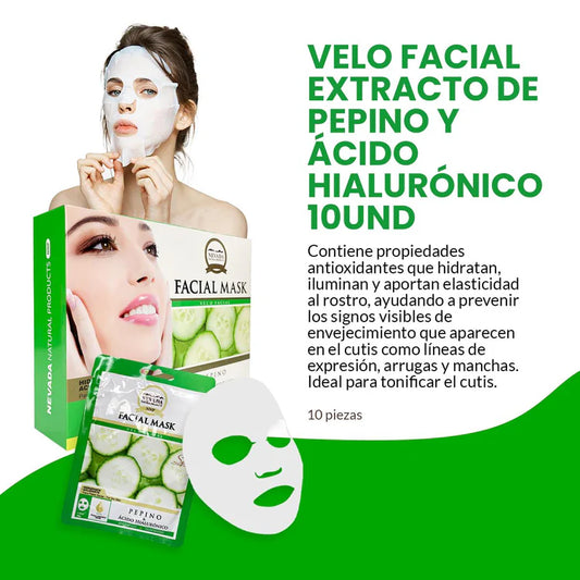 facial extracto de pepino y ácido hialu