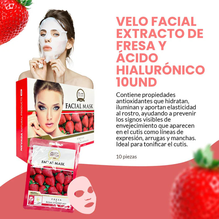 facial extracto de fresa y ácido hialu