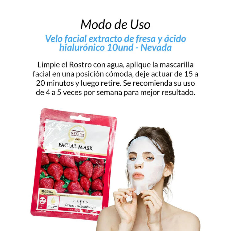 facial extracto de fresa y ácido hialu