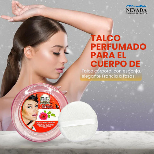 Talco perfumado para el cuerpo de Rosas
