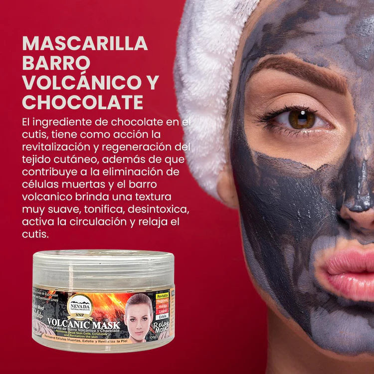 Mascarilla barro volcánico y chocolate