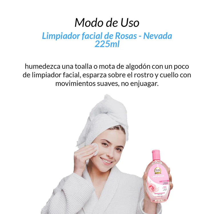 Limpiador facial de rosas 225ml